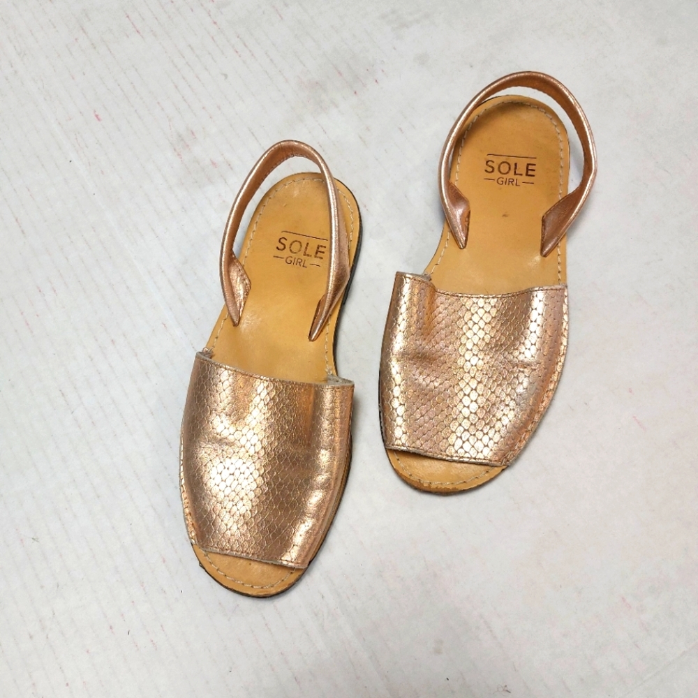 Sole Toucan Menorcan Sandals Rose Gold